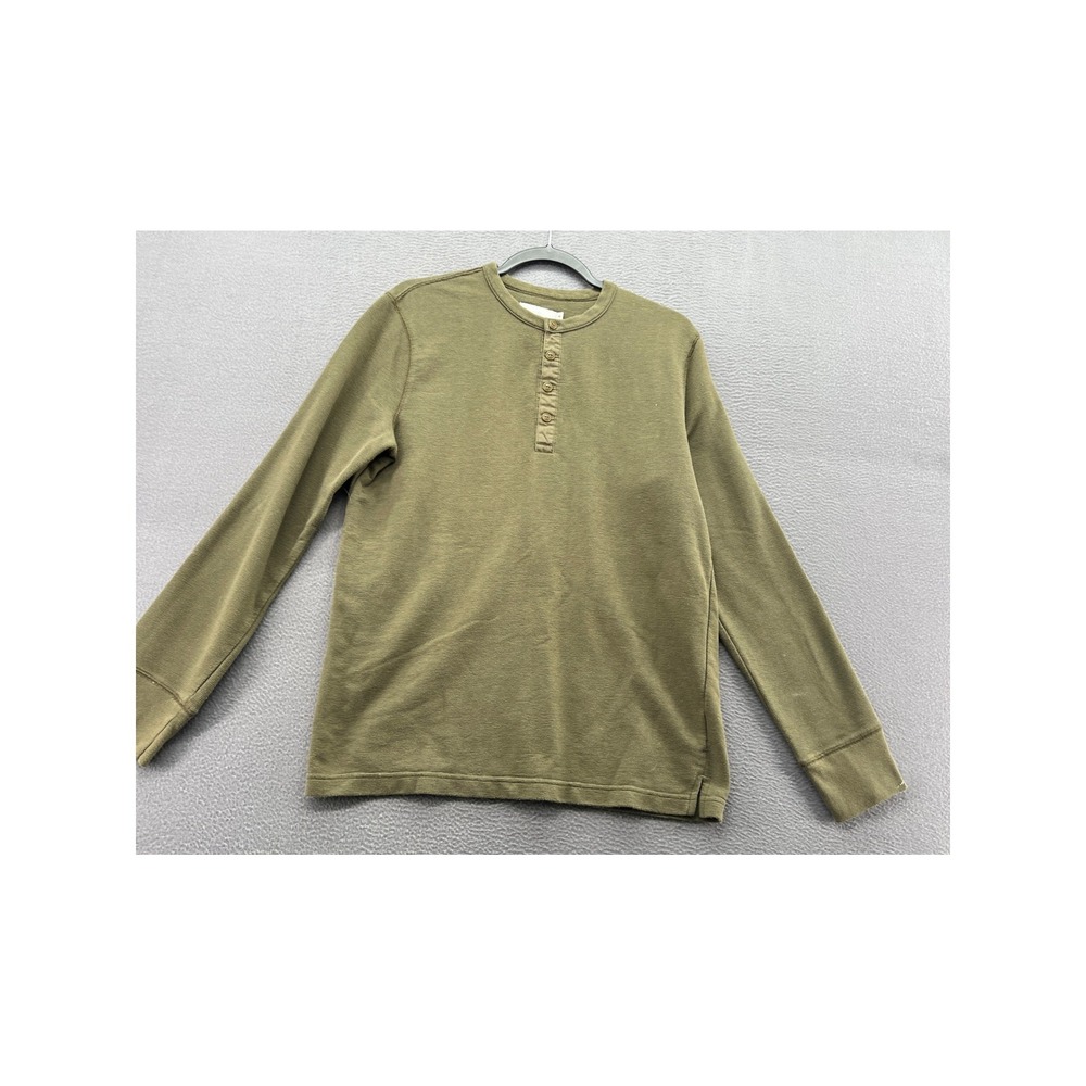 Goodfellow & Co Shirt Mens M Olive Green Waffle Knit Long Sleeve Henley Thermal